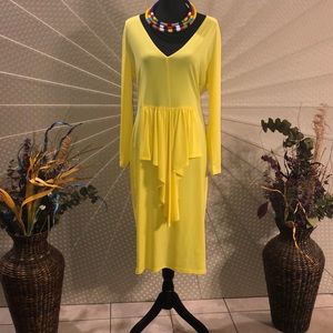 Sexy yellow peplum bodycon dress 2X